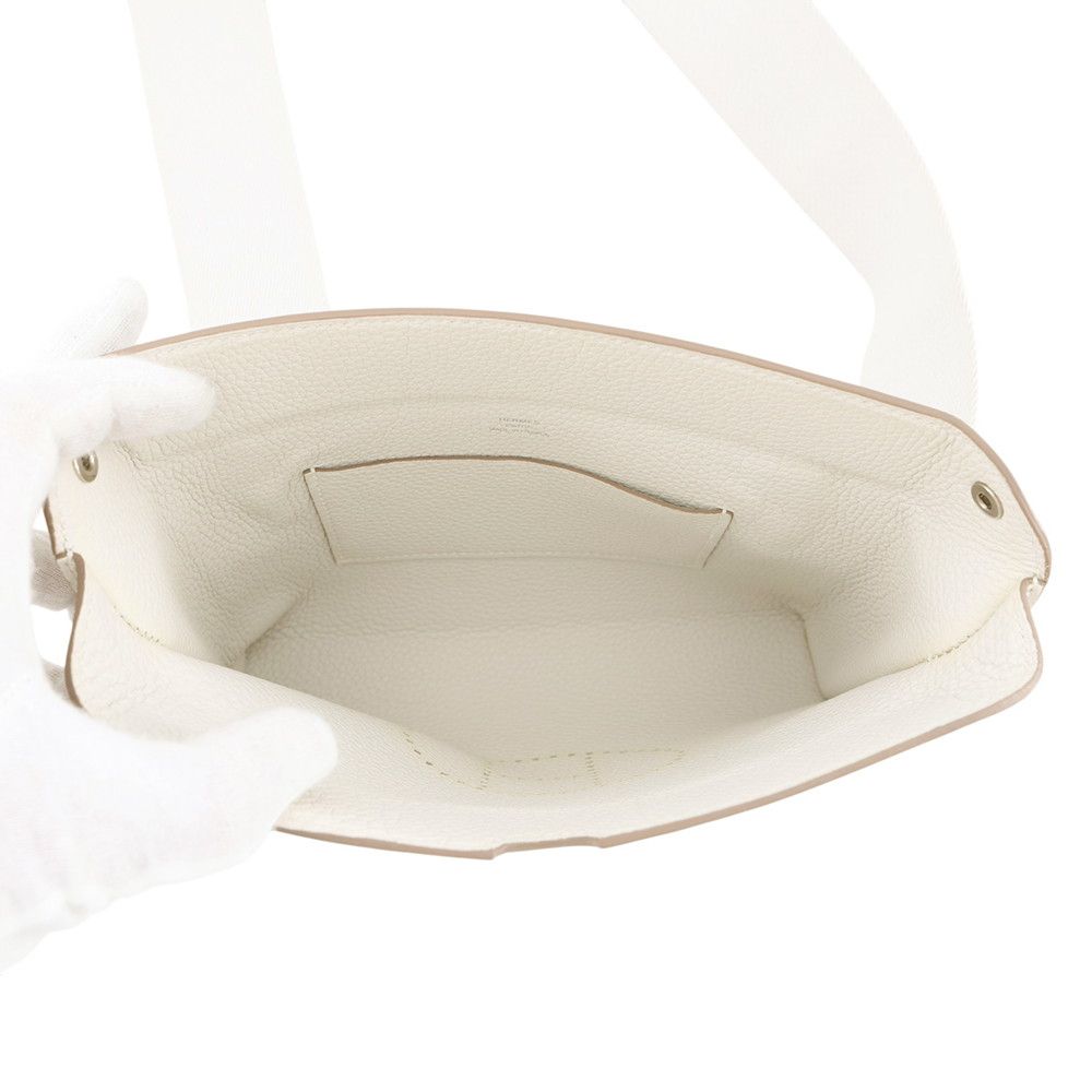 Hermes Shoulder Bag Vidopoche Cles Silver Togo — view 5