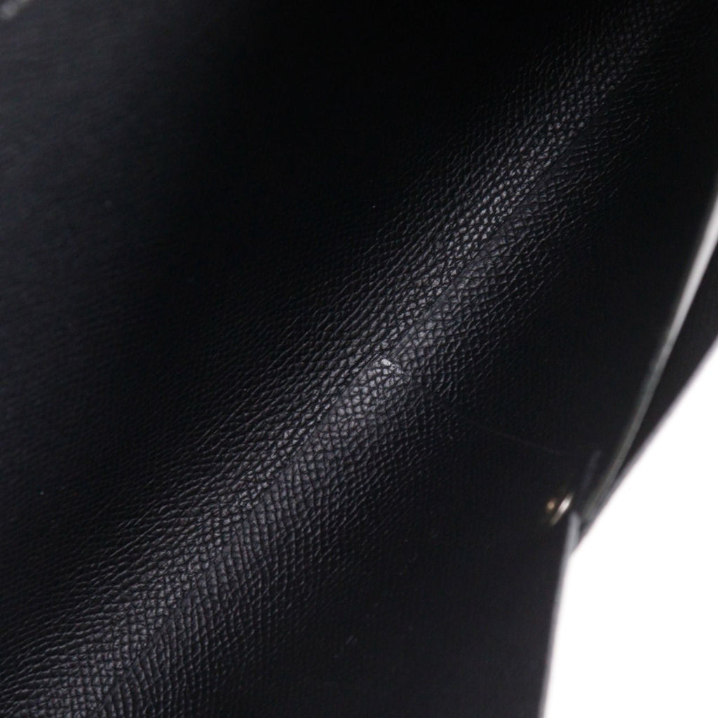Hermes Calvi GM Veau Epsom Black Green C Clutch — view 7