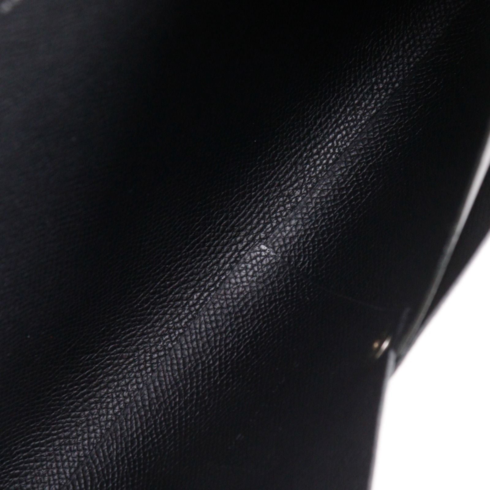 Hermes Calvi GM Veau Epsom Black Green C Clutch — view 7