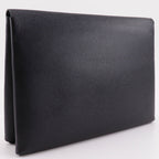 Hermes Calvi GM Veau Epsom Black Green C Clutch — view 3
