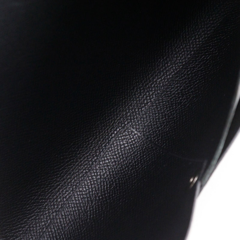 Hermes Calvi GM Veau Epsom Black Green C Clutch — view 6