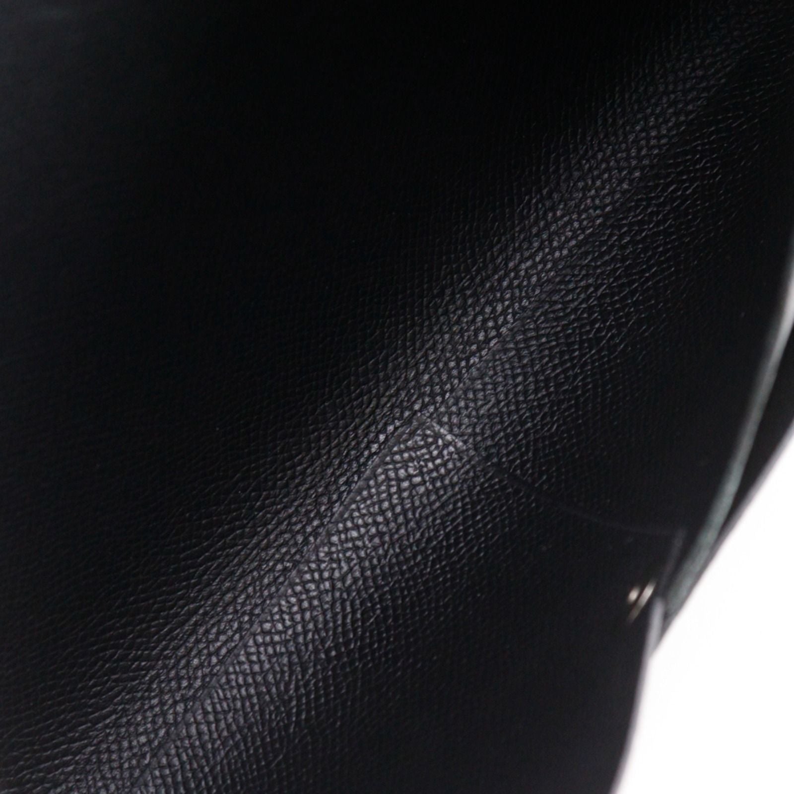Hermes Calvi GM Veau Epsom Black Green C Clutch — view 6