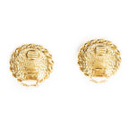 Chanel CC Faux Pearl Round Clip on Earrings Gold Plated — view 3