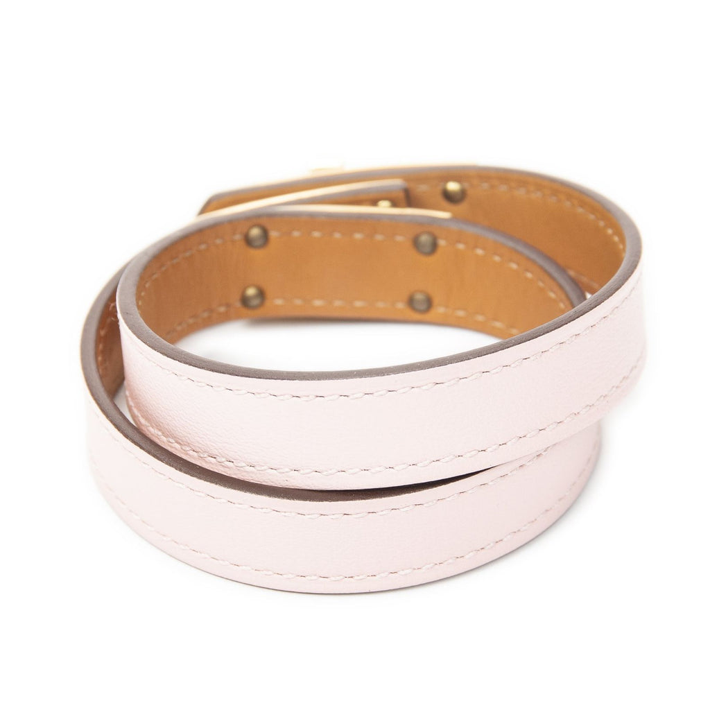 Hermes Kelly Double Tour Bracelet Light Pink Swift Leather — view 2