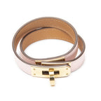 Hermes Kelly Double Tour Bracelet Light Pink Swift Leather