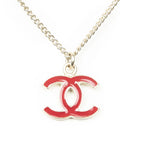 Chanel CC Logo Pendant Red Gold Plated — view 2