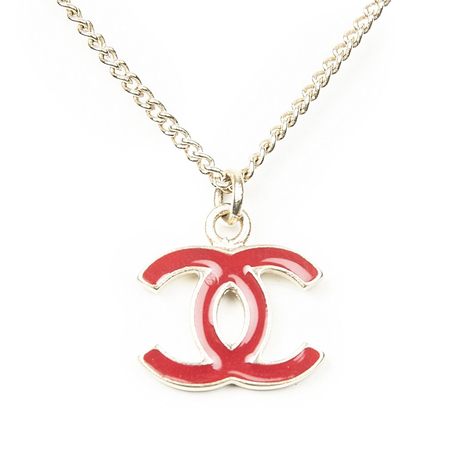 Chanel CC Logo Pendant Red Gold Plated — view 2