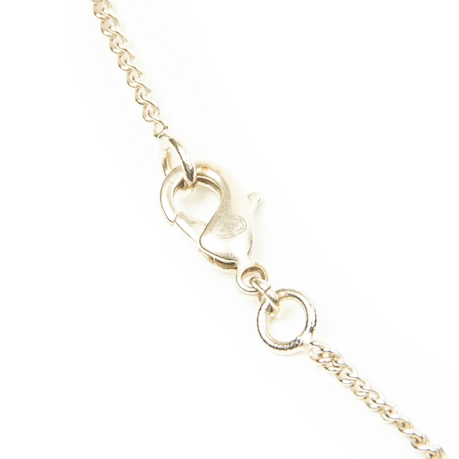 Chanel CC Logo Pendant Red Gold Plated — view 3