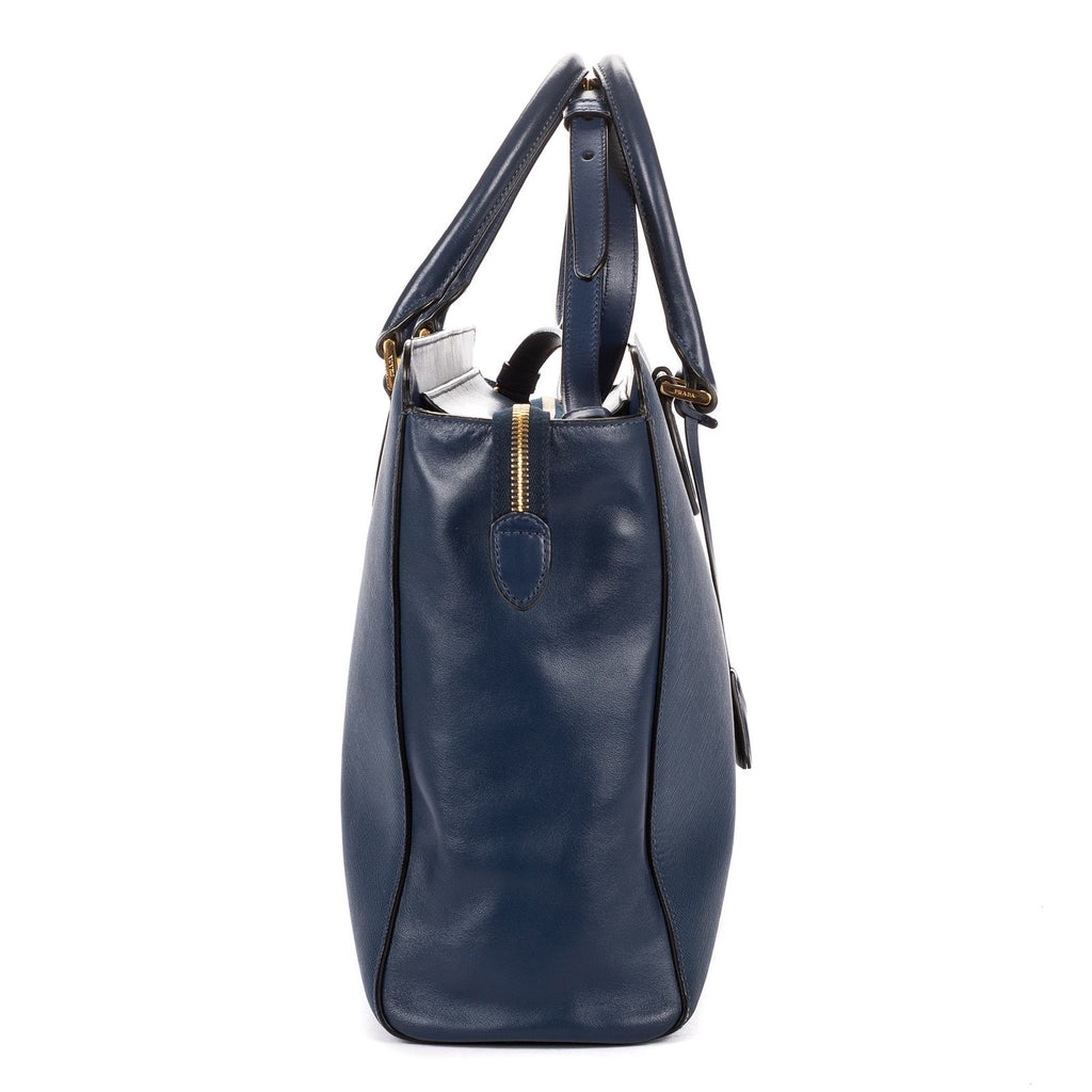 Prada Galleria Tote Navy Saffiano Lux Leather — view 4