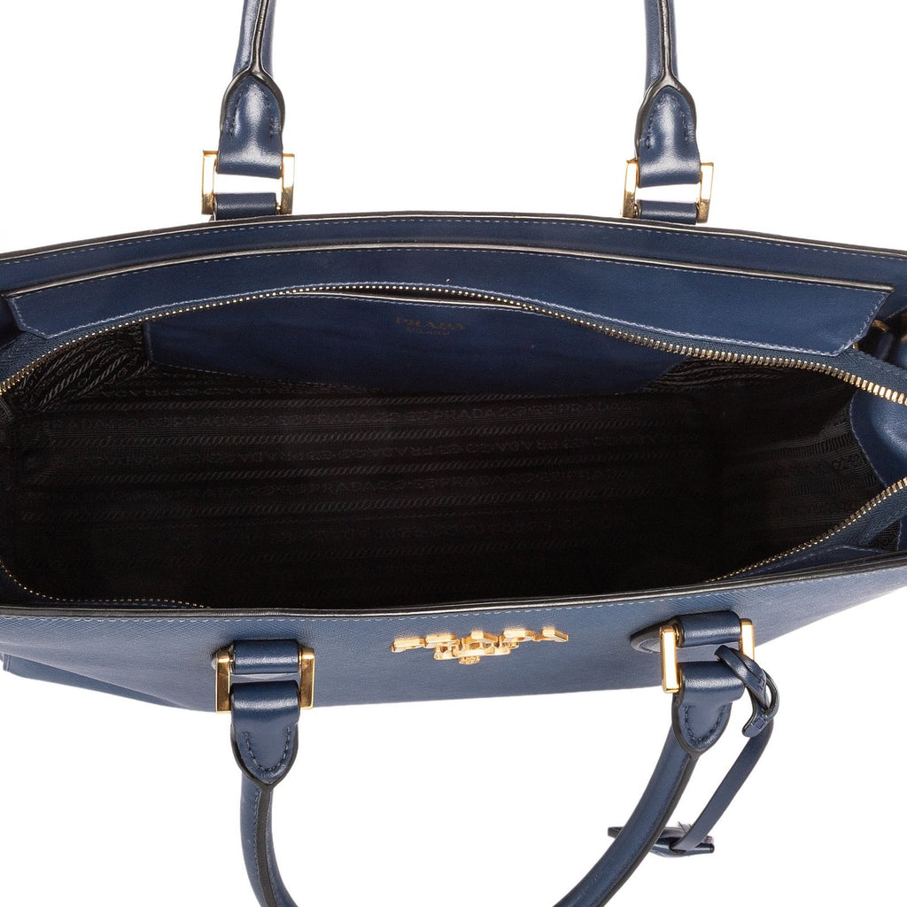Prada Galleria Tote Navy Saffiano Lux Leather — view 9