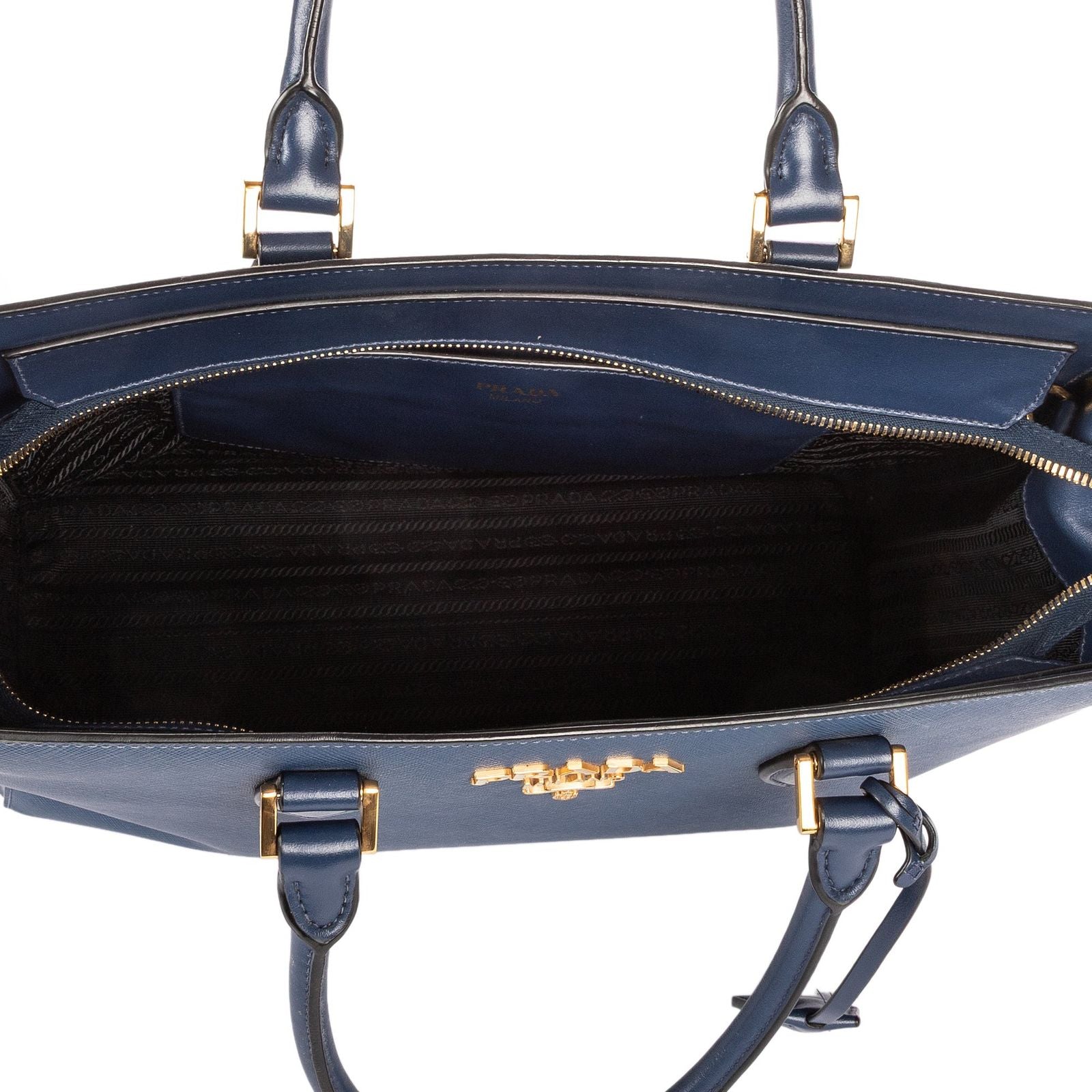 Prada Galleria Tote Navy Saffiano Lux Leather — view 9
