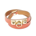 Hermes Rivale Double Tour Bracelet Pink Epsom Leather