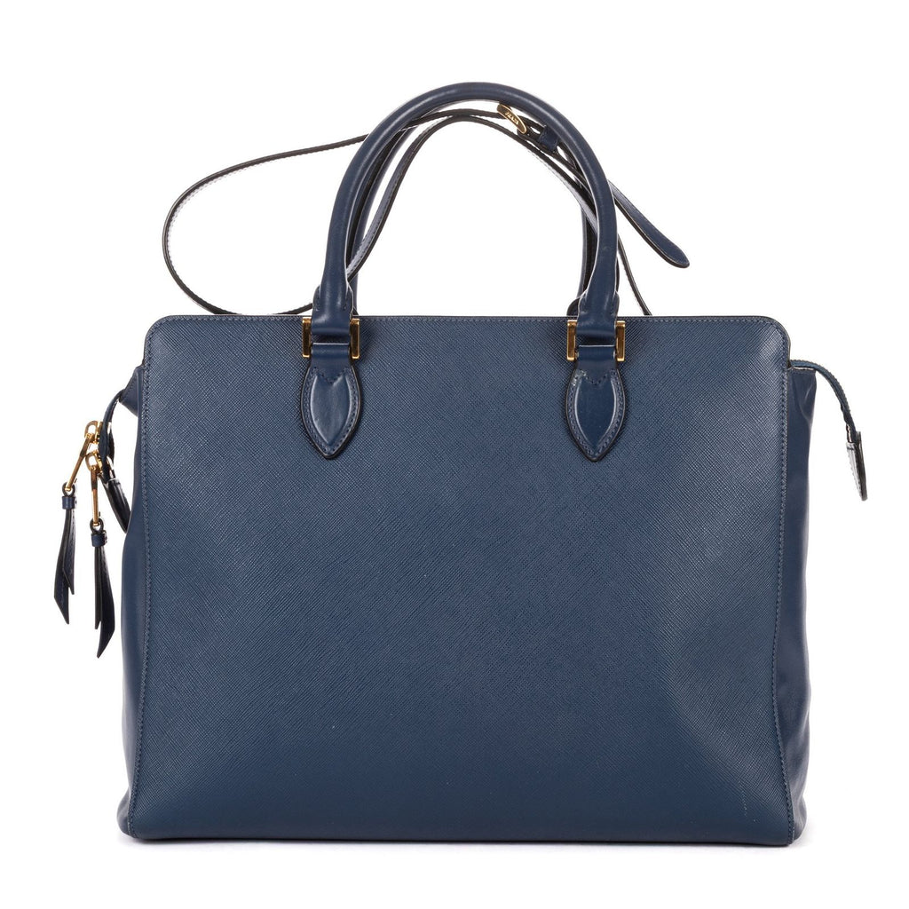 Prada Galleria Tote Navy Saffiano Lux Leather — view 5