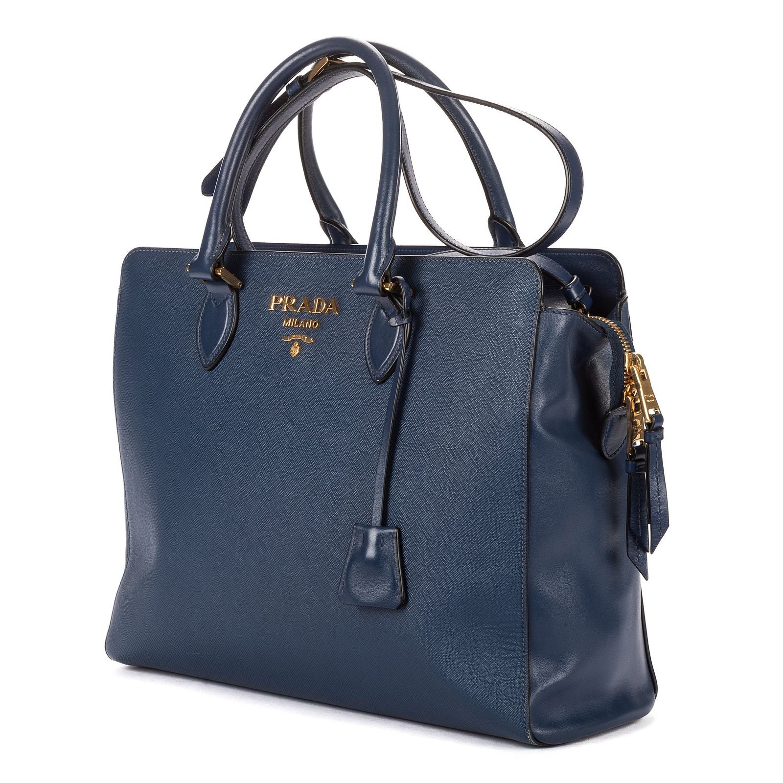 Prada Galleria Tote Navy Saffiano Lux Leather — view 2