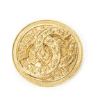 Chanel CC Round Medallion Brooch Gold Plated