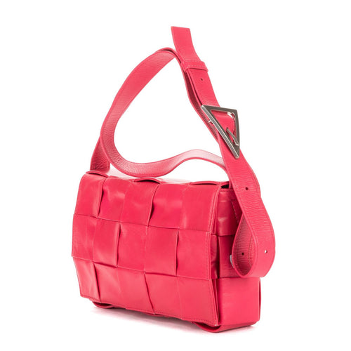Bottega Veneta Mini Cassette Crossbody Pink Intrecciato Leather — view 2