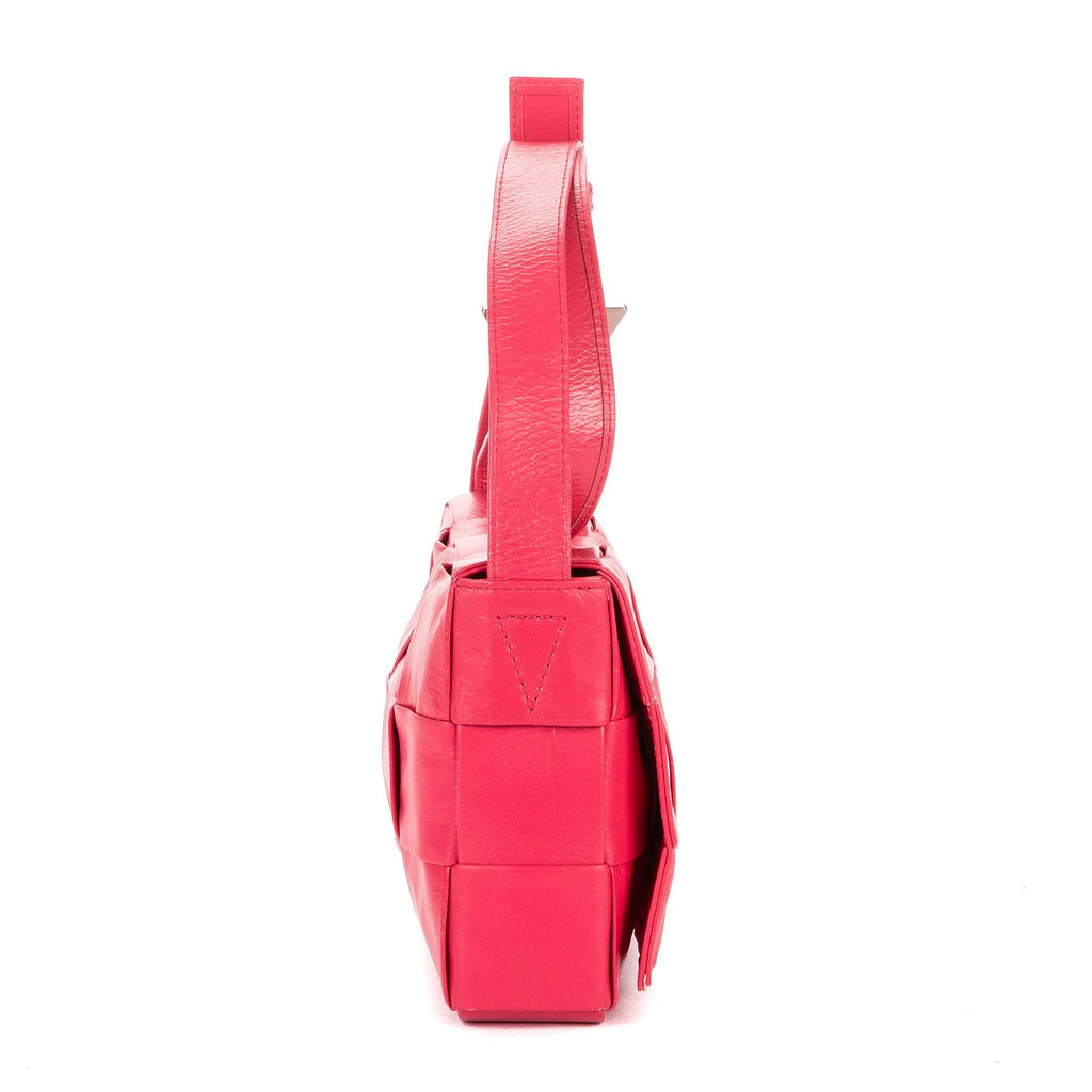 Bottega Veneta Mini Cassette Crossbody Pink Intrecciato Leather — view 4