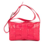 Bottega Veneta Mini Cassette Crossbody Pink Intrecciato Leather — view 5