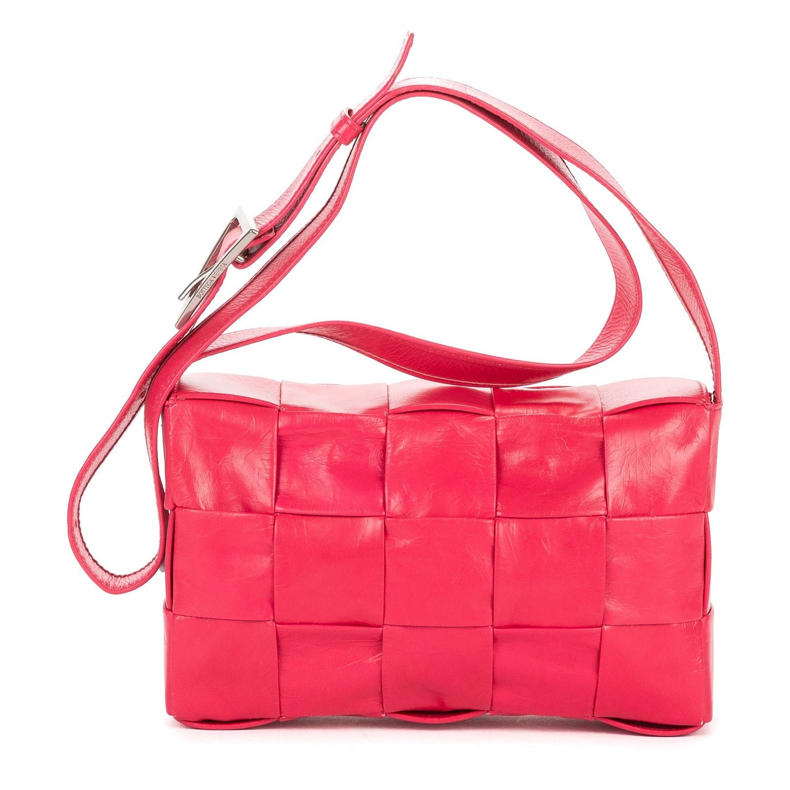Bottega Veneta Mini Cassette Crossbody Pink Intrecciato Leather — view 5