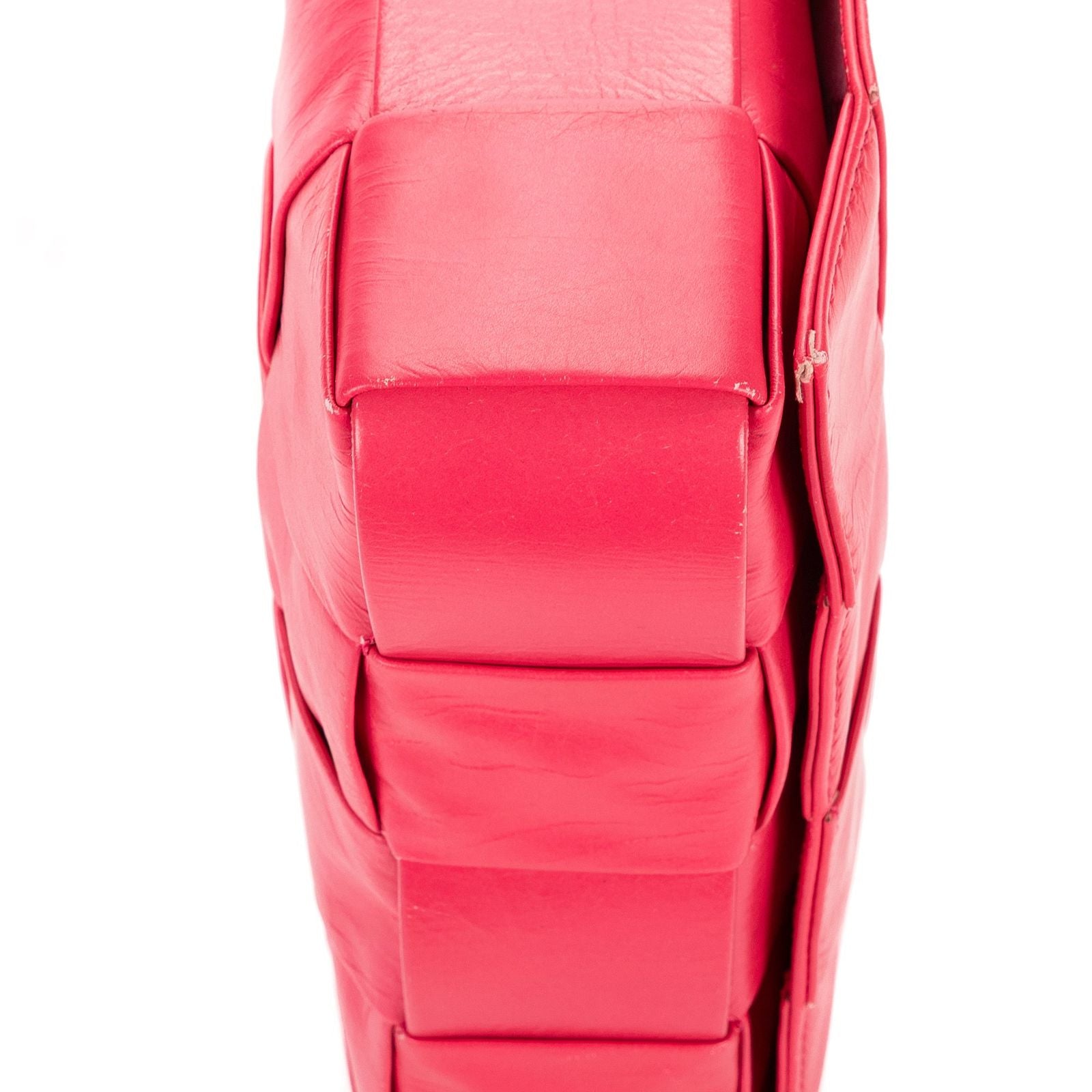 Bottega Veneta Mini Cassette Crossbody Pink Intrecciato Leather — view 8