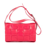 Bottega Veneta Mini Cassette Crossbody Pink Intrecciato Leather