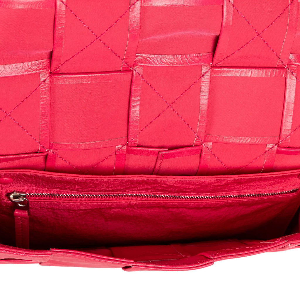 Bottega Veneta Mini Cassette Crossbody Pink Intrecciato Leather — view 9