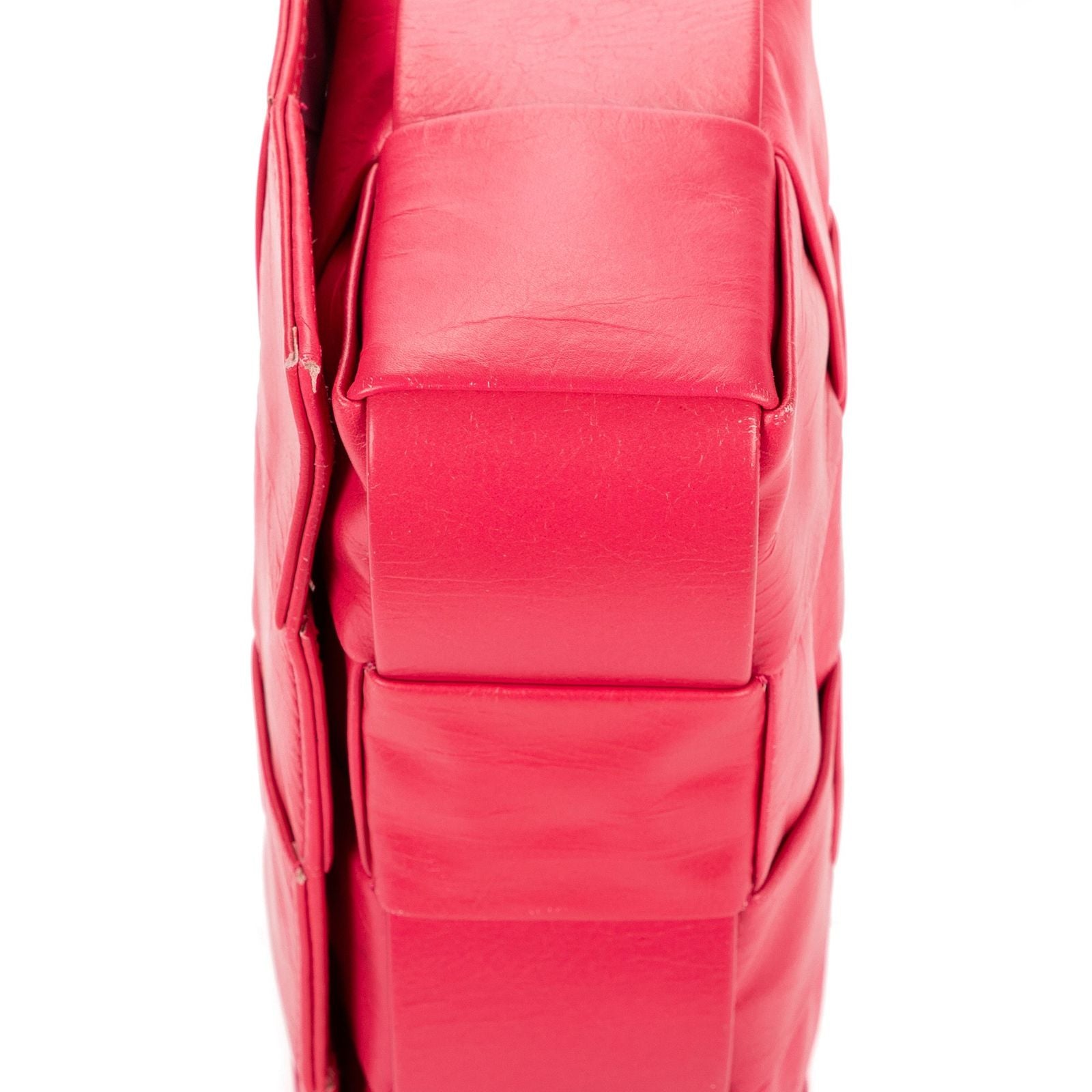 Bottega Veneta Mini Cassette Crossbody Pink Intrecciato Leather — view 7