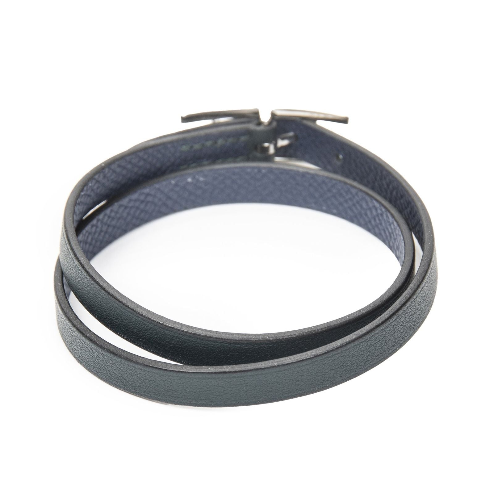 Hermes Behapi Double Tour Bracelet Dark Green Swift Leather — view 2