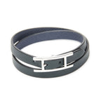 Hermes Behapi Double Tour Bracelet Dark Green Swift Leather