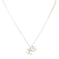 Chanel Double CC Rhinestone Pendant Silver Plated