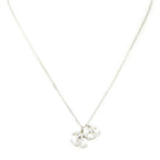 Chanel Double CC Rhinestone Pendant Silver Plated