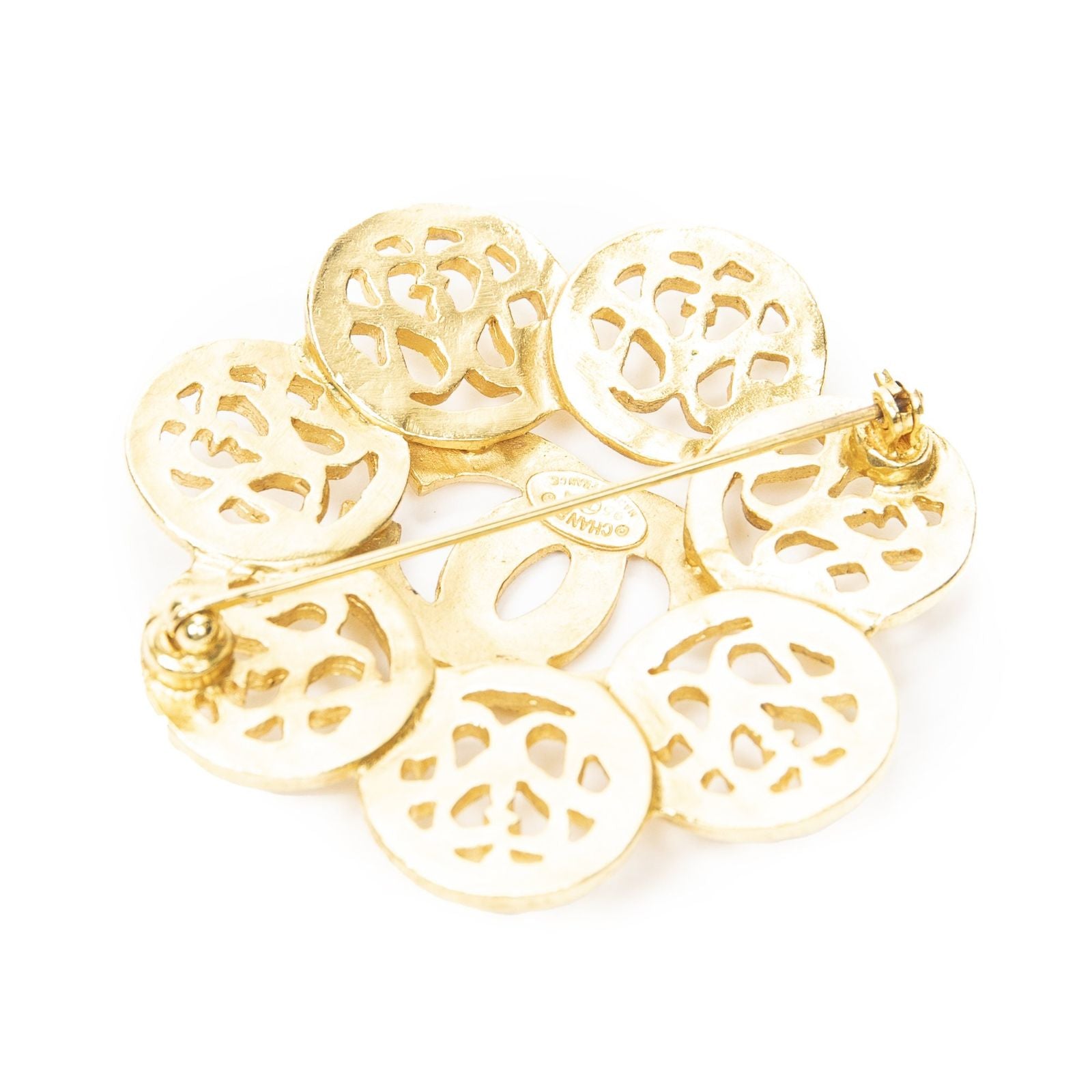 Chanel CC Floral Brooch Gold Plated — view 2