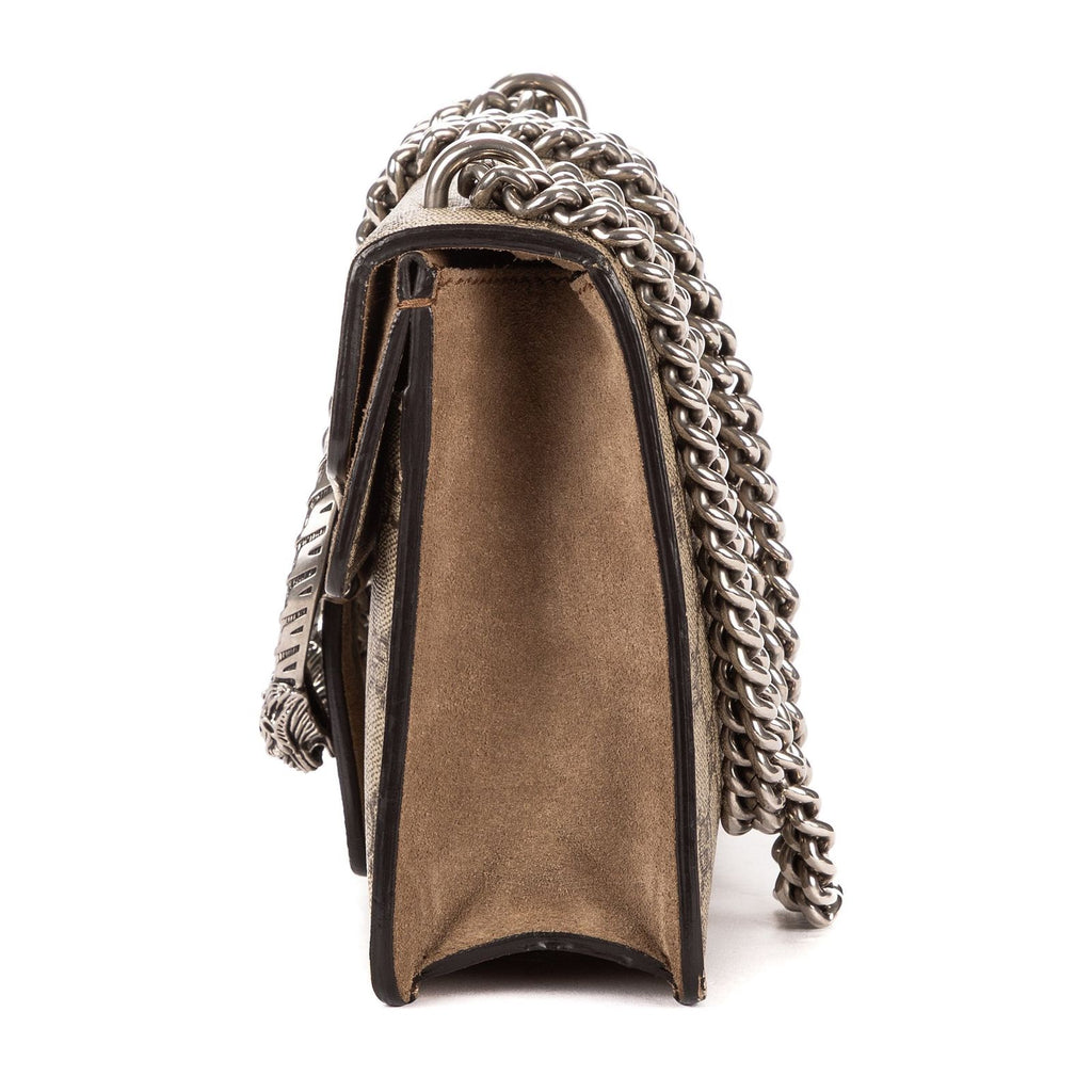 Gucci Small Dionysus Chain Crossbody Brown Beige Supreme Canvas — view 3