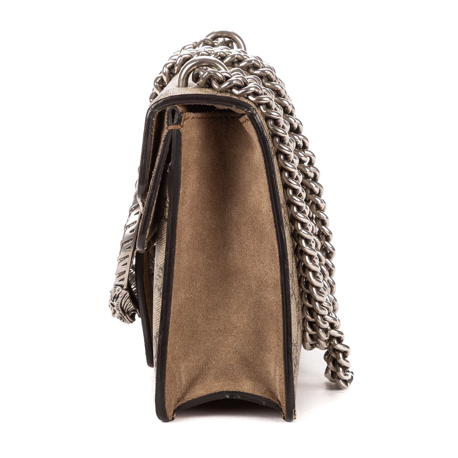 Gucci Small Dionysus Chain Crossbody Brown Beige Supreme Canvas — view 3