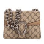 Gucci Small Dionysus Chain Crossbody Brown Beige Supreme Canvas