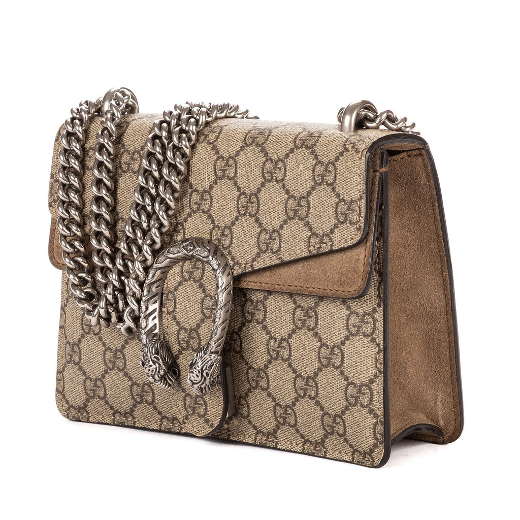 Gucci Small Dionysus Chain Crossbody Brown Beige Supreme Canvas — view 2