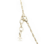 Chanel CC Faux Pearl Round Pendant Gold Plated — view 4