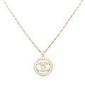 Chanel CC Faux Pearl Round Pendant Gold Plated