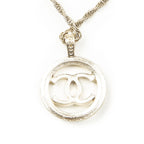 Chanel CC Faux Pearl Round Pendant Gold Plated — view 3