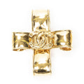 Chanel CC Cross Brooch Gold Plated