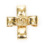 Chanel CC Cross Brooch Gold Plated