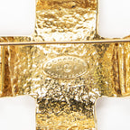 Chanel CC Cross Brooch Gold Plated — view 3