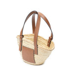 Loewe Small Mercy Basket Brown Raffia Canvas Shoulder — view 2