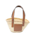 Loewe Small Mercy Basket Brown Raffia Canvas Shoulder