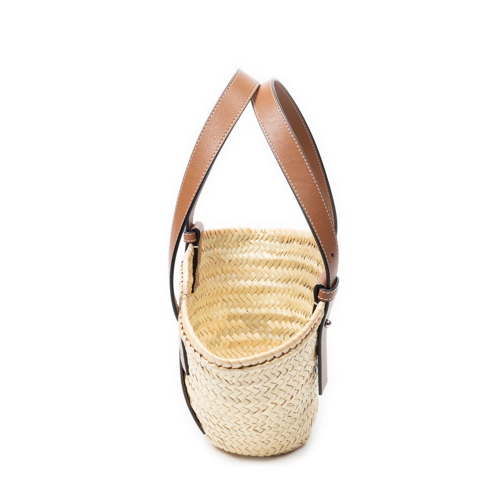 Loewe Small Mercy Basket Brown Raffia Canvas Shoulder — view 3
