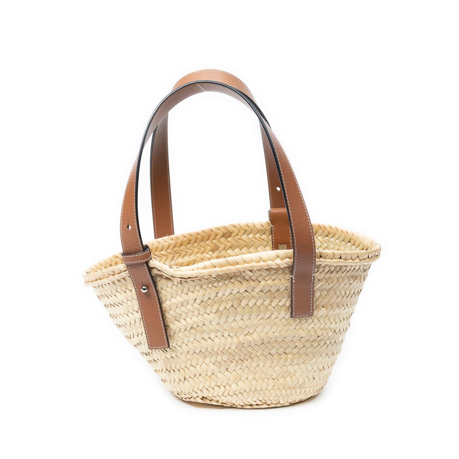 Loewe Small Mercy Basket Brown Raffia Canvas Shoulder — view 5