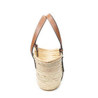Loewe Small Mercy Basket Brown Raffia Canvas Shoulder — view 4