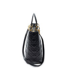 Dior Large Lady Dior Zip Black Canada Lambskin Leather Handbag — view 4