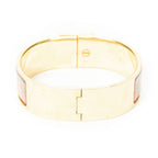 Hermes Loquet Enamel Bangle Gold Pink Green Plated Bracelet — view 3