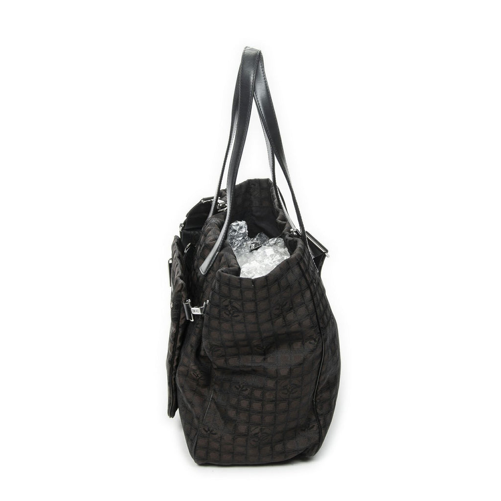 Chanel 2-Way New Travel Line Tote Dark Brown Nylon Canvas — view 3